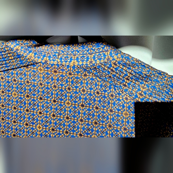 Tory Burch 100% Silk Dress w/Slip Sash Blue Size L - Picture 7 of 10